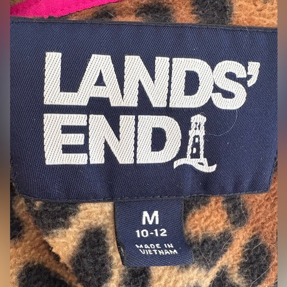 Lands’ End Snap Fleece – Leopard Print – Size M - Picture 7 of 7